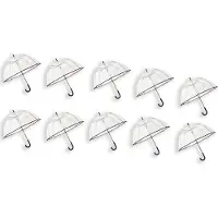 Merkloos 10 Stuks Transparante koepelparaplu 85 cm - doorzichtige paraplu - trouwparaplu - bruidsparaplu - stijlvol - plastic -