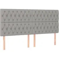 vidaXL Hoofdbord lichtgrijs 180x7x118/128 cm stof