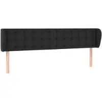 vidaXL Hoofdbord met randen 183x23x78/88 cm kunstleer zwart