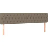 vidaXL Hoofdborden 180x7x78/88 cm stof taupe