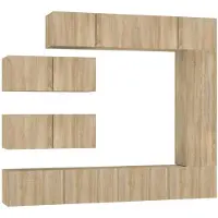 vidaXL 7-delige Tv-meubelset bewerkt hout sonoma eikenkleurig