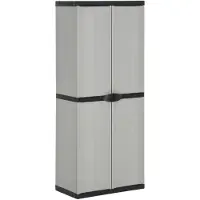 vidaXL Tuinkast met 3 schappen 68x40x168 cm grijs en zwart