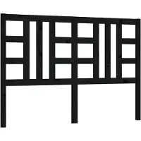 vidaXL Hoofdbord 126x4x100 cm massief grenenhout zwart