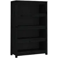 vidaXL Boekenkast 80x35x126 cm massief grenenhout zwart