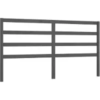vidaXL Hoofdbord 206x4x100 cm massief grenenhout grijs