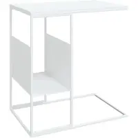 vidaXL Bijzettafel 55x36x59,5 cm bewerkt hout wit