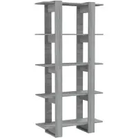 vidaXL Boekenkast/kamerscherm 80x30x160 cm bewerkt hout grijs sonoma