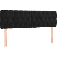 vidaXL Hoofdborden 144x7x78/88 cm fluweel zwart