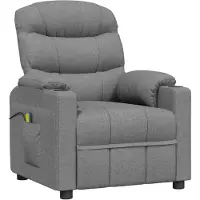 vidaXL Massagestoel stof lichtgrijs