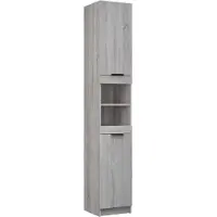 vidaXL Badkastje, grijs Sonoma, 32x34x188,5 cm, van houtvezel