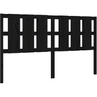 vidaXL Hoofdbord 185,5x4x100 cm massief grenenhout zwart