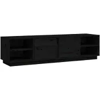 vidaXL Tv-meubel 156x40x40 cm massief grenenhout zwart