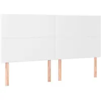 vidaXL Hoofdbord wit 200x5x118/128 cm kunstleer