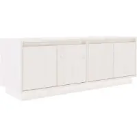 vidaXL Tv-meubel 110x34x40 cm massief grenenhout wit