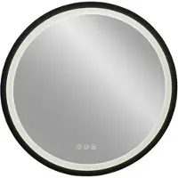 Plieger Nero Round ronde spiegel LED met touch 80cm zwart