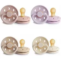 Frigg Moon Fopspeen set 4 stuks Soft Lilac,Blush,Croissant en Cream 0-6 maand maat 1