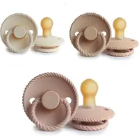 Frigg ROPE Fopspeen set 3 stuks Cream,Blush en Croissant 6-18 maand