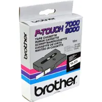 Brother Tape TX-221 Zwart op wit (9 mm)
