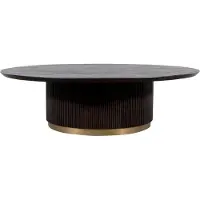 Ptmd collection PTMD Xelle black coffeetable 125 cm (Zwart, 125x125x35 diameter: 125cm)
