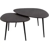 AnLi Style Salontafel set/2 driehoekig metallic (Grijs, 80x59x41cm)