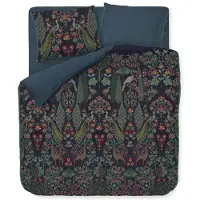 Pip studio Dekbedovertrek Pavoni Donker Blauw Percal-260 x 200 / 220 cm | Extra Breed