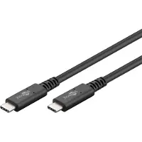 Goobay USB-C naar USB-C kabel - USB4 (tot 40 Gbit/s) - PD tot 100W - video tot 8K 60Hz / zwart - 0,75 meter