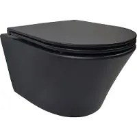 Mueller Afesta hangend toilet randloos met softclose toiletzitting zwart mat