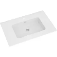 Linie Vano enkele wastafel mat composiet marmer 70 x 46 cm