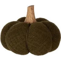 Clayre & Eef Decoratie Pompoen 13 cm Groen Stof Woondecoratie Groen Woondecoratie