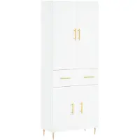 vidaXL Hoge kast 69,5x34x180 cm bewerkt hout wit