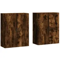 vidaXL Hangkasten 2 st 69,5x34x90 cm gerookt eikenkleurig