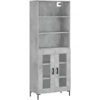 vidaXL Hoge kast 69,5x34x180 cm bewerkt hout betongrijs