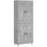 vidaXL Hoge kast 69,5x34x180 cm bewerkt hout betongrijs