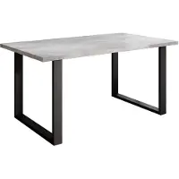 Meubella | Eettafel zwarte poten betonlook grijs 160 cm industrieel