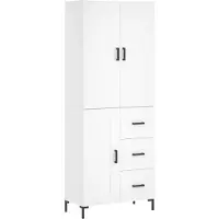 vidaXL Hoge kast 69,5x34x180 cm bewerkt hout wit