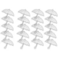 Merkloos 20 stuks Paraplu transparant plastic paraplu's 100 cm - doorzichtige paraplu - trouwparaplu - bruidsparaplu - stijlvol -