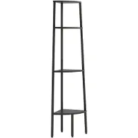 vidaXL Hoekkastje met 4 schappen 45,5x31,5x150 cm zwart