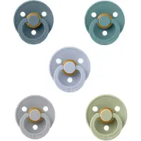 BIBS fopspenen 0-6 maand set 5 stuks Petrol,Island Sea,Sage,Dusty Blue en Cloud maat 1