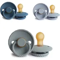 Frigg ROPE Fopspeen set 3 stuks Ocean View,Powder Blue en French Gray 0-6 maand