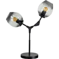 Eth Lime tafellamp 2x E27 met smoke glas kleur zwart