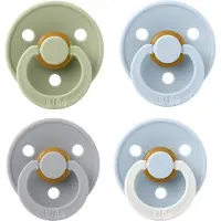 BIBS fopspeen 6-18 maand set 4 stuks Sage,Dusty Blue,Baby Blue Night Glow en Cloud maat 2
