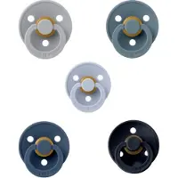 BIBS fopspenen 0-6 maand set 5 stuks Cloud,Petrol,Baby Blue,Deep Space en Black maat 1