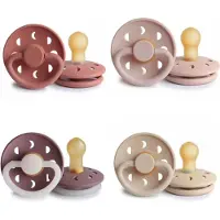 Frigg Moon Fopspeen set 4 stuks Powder Blush,Blush,Twilight Mauve en Croissant 6-18 maand maat 2