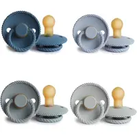 Frigg ROPE Fopspeen set 4 stuks Ocean Vieuw,Powder Blue,French Gray en Silver Gray 0-6 maand