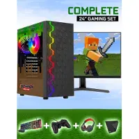 Screenon - Minecraft Edition Gaming Set - V2 (GamePC + 24 Inch Monitor + Toetsenbord + Muis + Controller + Headset + Muismat) inclusief WiFi & Bluetooth!