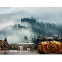 Consalnet Fotobehang - Bomen - Mist - Bos - Landschap - Natuur - (254 x 184 cm)