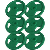 Gorilla Sports Voordeelbundel 30 kg (6 x 5 kg) Halterschijven Gripper Gietijzer - 30/31 mm