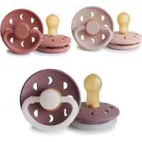 Frigg Moon Fopspeen set 3 stuks Powder Blush,Blush en Twilight Mauve Moon Night 0-6 maand maat 1