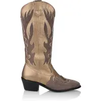 DWRS Regina leren cowboylaarzen taupe/goud Dames | Maat: 37