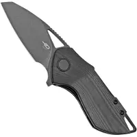 Bestech Riverstone - Blackwash - G10 vouwmes, zwart